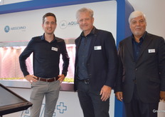 Sven Duijvestijn, Marco van der Velden and Michael Morgan of Artechno, which at the fair, Marco told us, received questions about, among other things, growing banana plants. That too can be done with Artechno's AVF solutions.